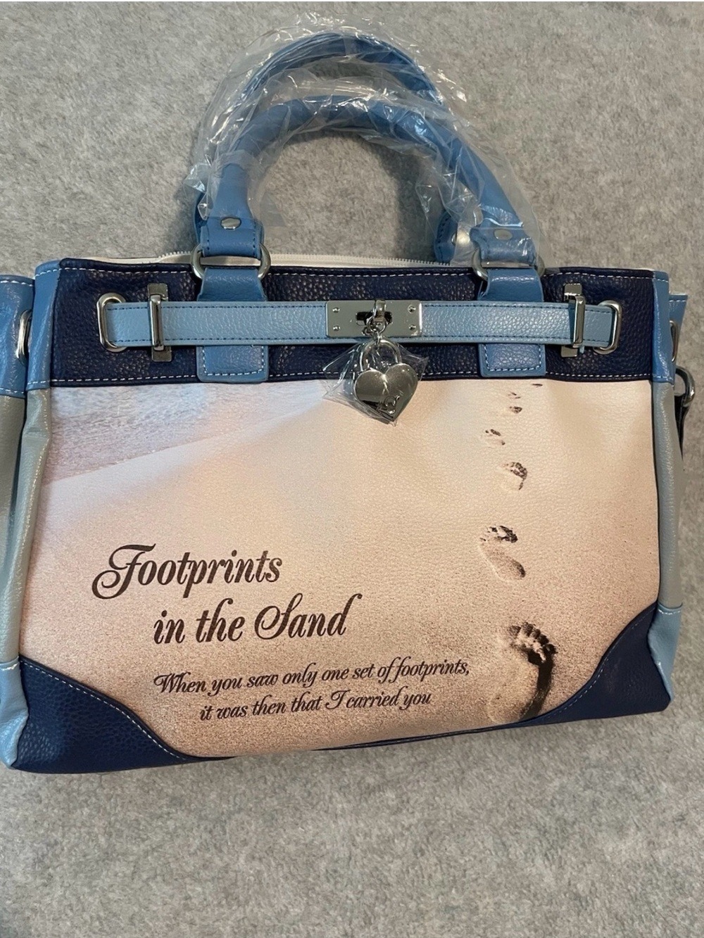 The Bradford Exchange “Footprints in the Sand” Satchel Handbag